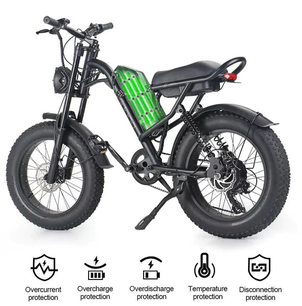 E-Bike 500W 48V Pedal Assist Electric Bike Off Road 20X4" Fat Tire All Terrain Electric Bicycle