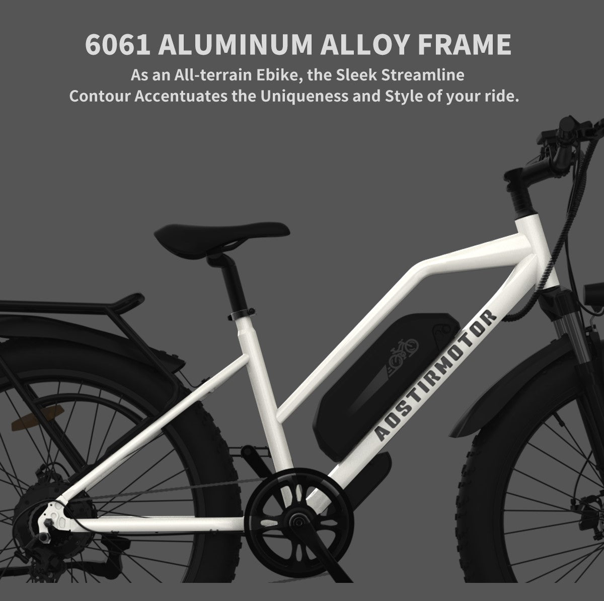 AOSTIRMOTOR S07-G Electric Mountain Bike 750W Motor 48V 13AH E-Bike with Rack and Fender 26X4.0" Inch Fat Tire Bike Electric Bicycle for Adults