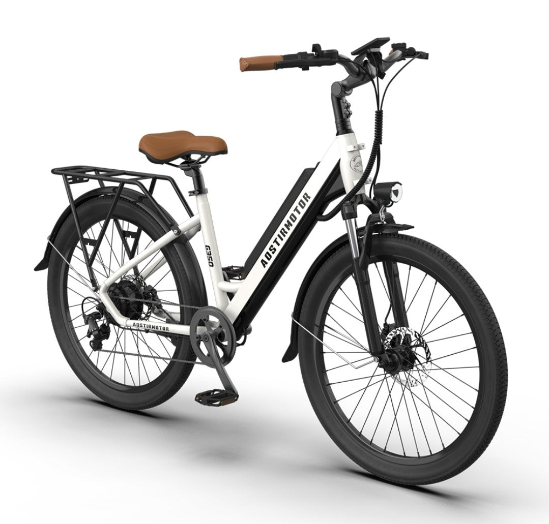 Aostirmotor G350 350W Electric Bike for Commuter 26X2.1" Tire 36V 10Ah Removable Battery Shimano 7 Speed