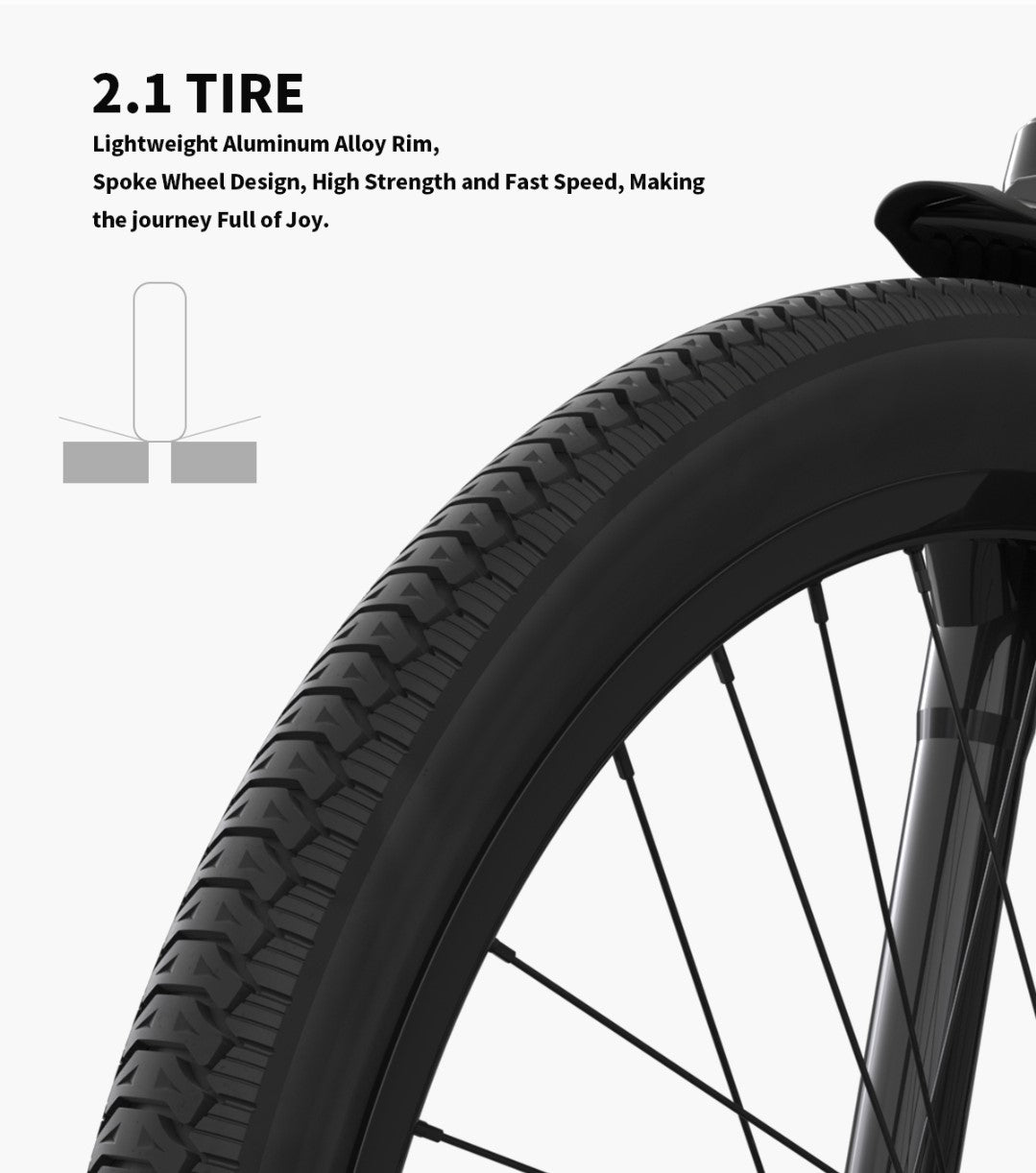 Aostirmotor G350 350W Electric Bike for Commuter 26X2.1" Tire 36V 10Ah Removable Battery Shimano 7 Speed